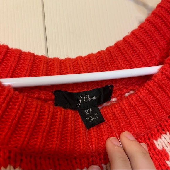 NWT J Crew Ivan Fair Isle sweater Red - Picture 5 of 7